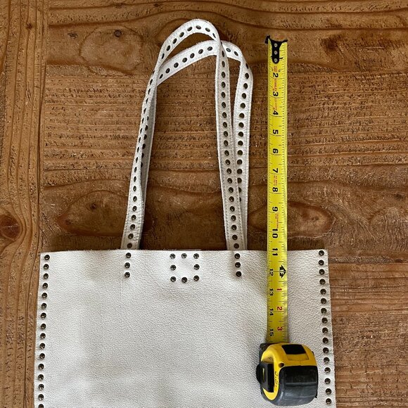 Latico White Studded leather handbag, tote, crossbody, shoulder - Picture 5 of 9